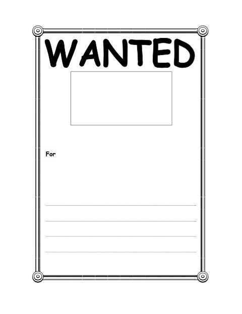 Blank Wanted Poster Template 18 Free Wanted Poster Templates Fbi and Old West Free