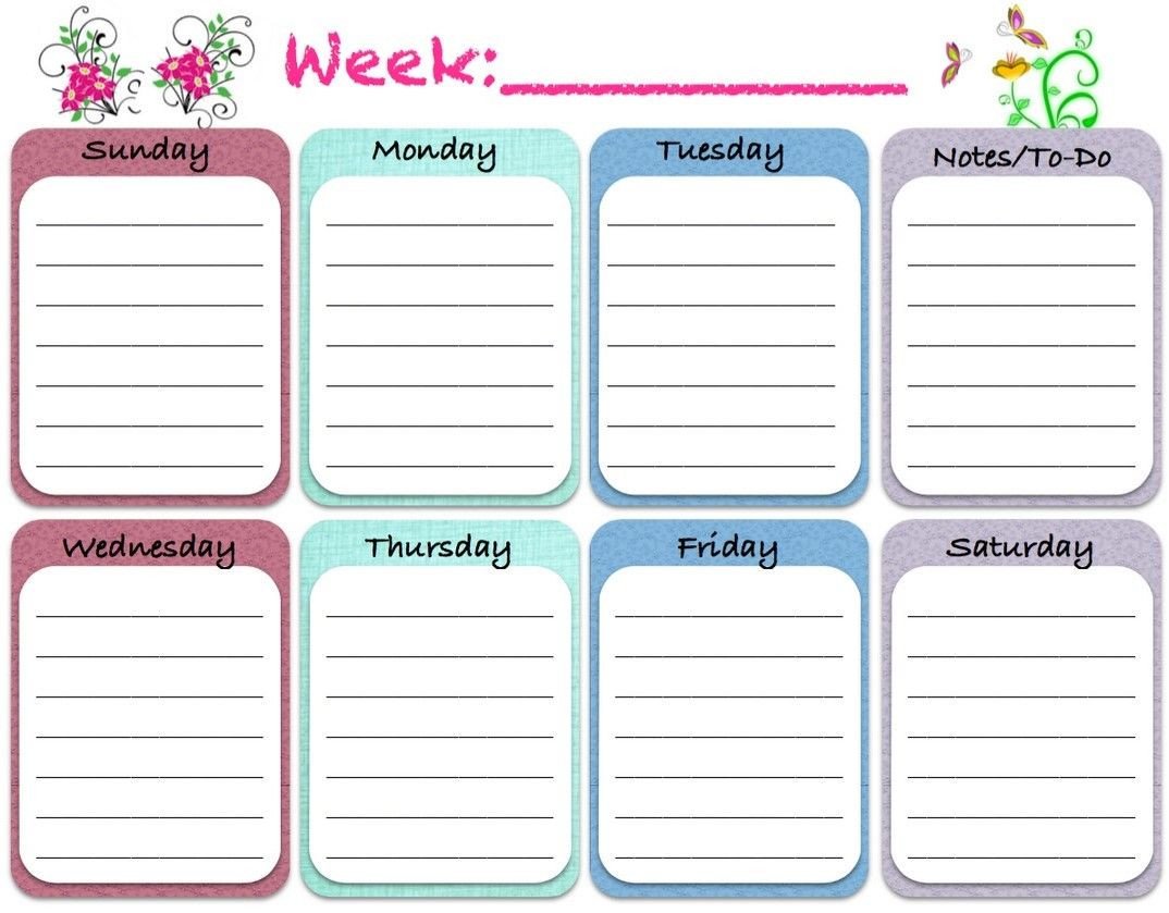 Blank Weekly Calendar Template Weekly Blank Calendar Template 5 Calendar