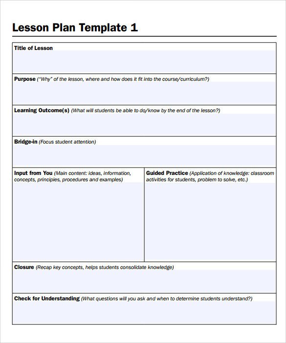 Blank Weekly Lesson Plan Template 14 Sample Printable Lesson Plans Pdf Word Apple Pages