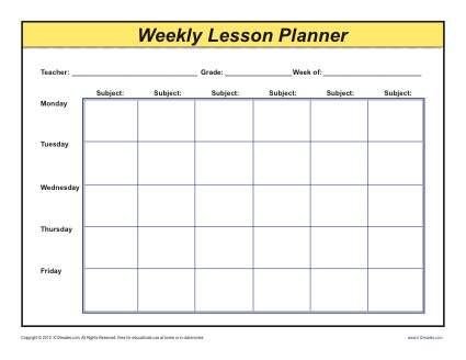 Blank Weekly Lesson Plan Template Weekly Detailed Multi Class Lesson Plan Template
