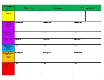 Blank Weekly Lesson Plan Template Weekly Primary Blank Lesson Plan Template by Kickin