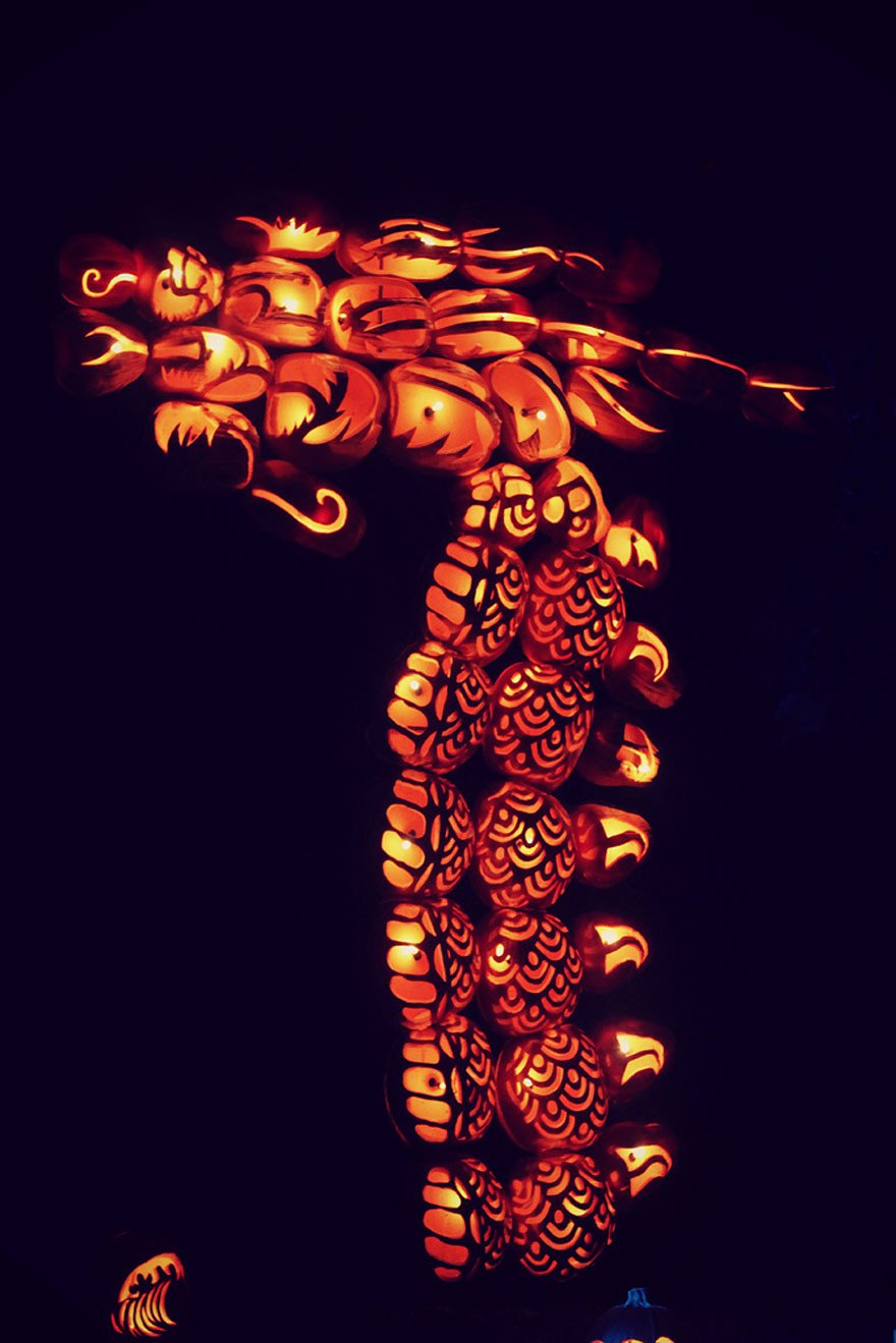 Blaze Pumpkin Carving Giant Pumpkin Sculptures at the Great Jack’o Lantern Blaze
