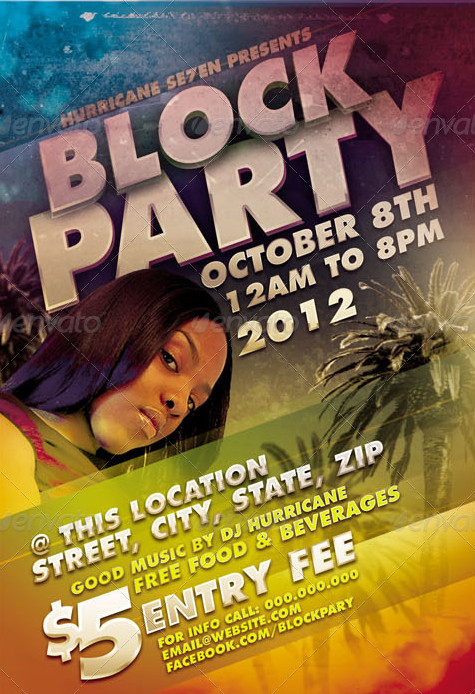 Block Party Flyer Templates Block Party and Spring Break Flyer Template Pack Party