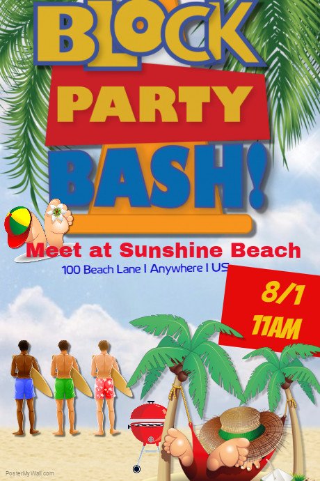 Block Party Flyer Templates Summer Block Party Bash Template