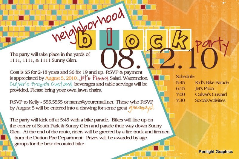 Block Party Invitation Template Invite124