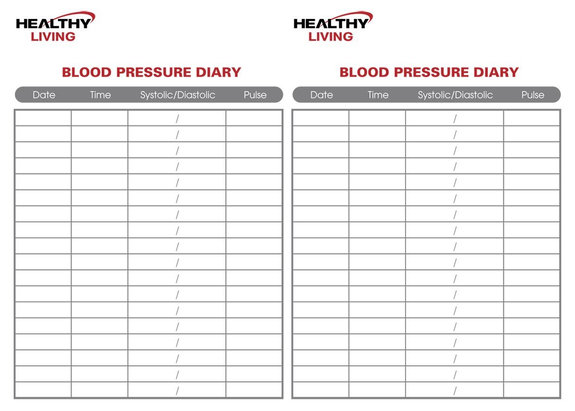 Blood Pressure Chart Template 19 Blood Pressure Chart Templates Easy to Use for Free