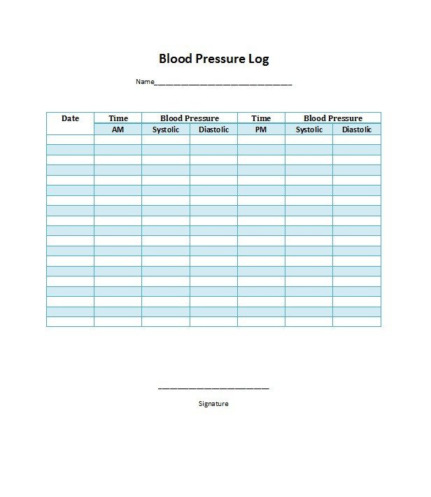 Blood Pressure Logs Template 30 Printable Blood Pressure Log Templates Template Lab