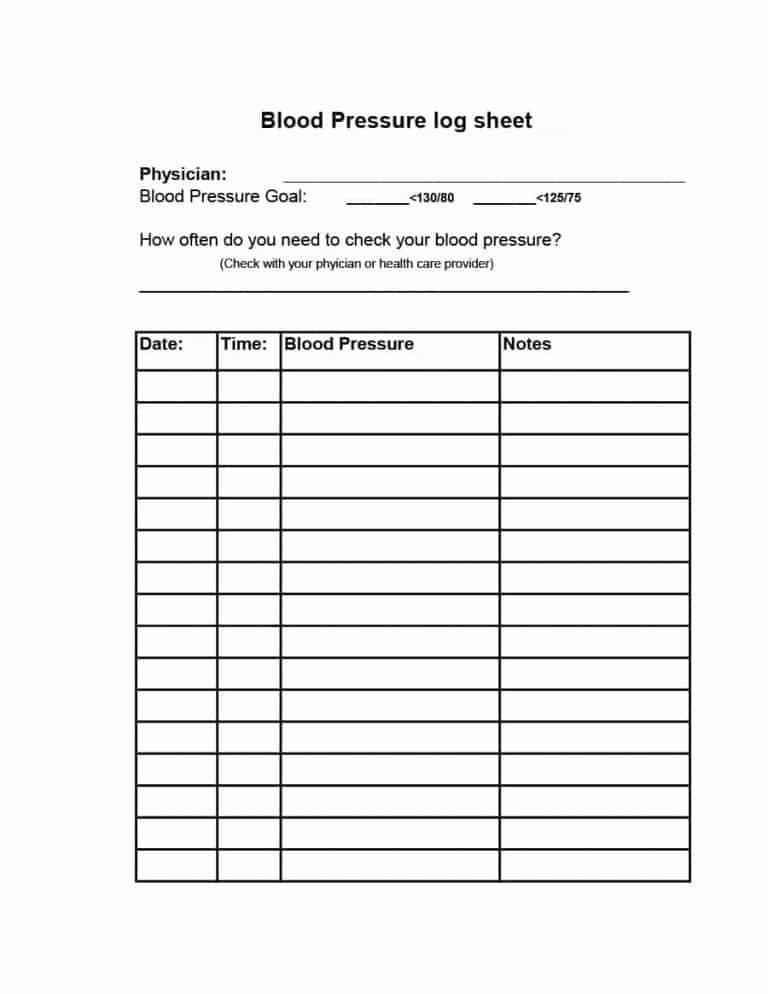 Blood Pressure Logs Template 56 Daily Blood Pressure Log Templates [excel Word Pdf]