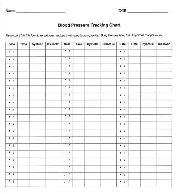 Blood Pressure Recording Chart Blood Pressure Tracking Chart Pdf