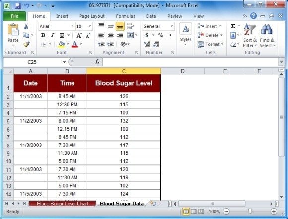 Blood Sugar Log Excel Blood Sugar Tracker Template for Excel