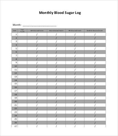 Blood Sugar Log Template Blood Sugar Log 7 Free Word Excel Pdf Documents