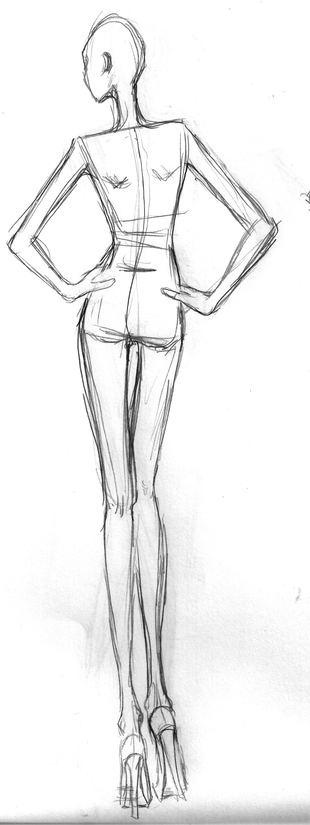 Body Template for Fashion Design Free Fashion Croquis Back by Azute On Deviantart