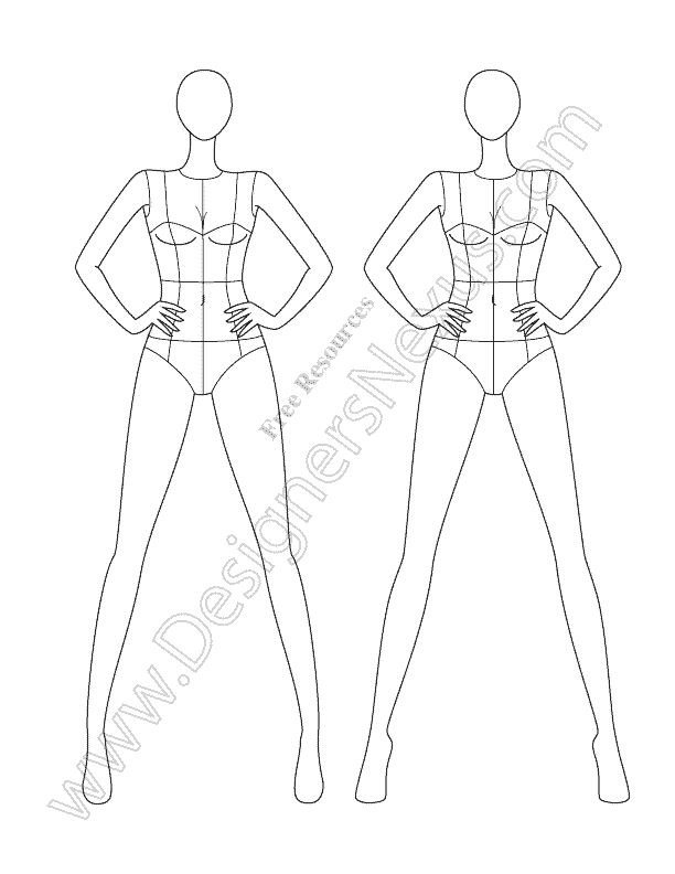 Body Template for Fashion Design Free Of Vector Fashion Croqui Template Shows
