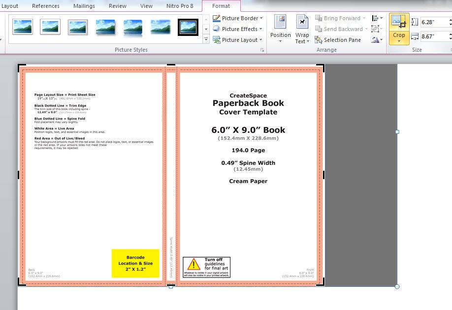 Book Cover Template Word How to Make A Full Print Book Cover In Microsoft Word for