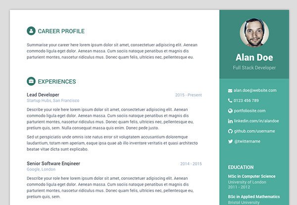 Bootstrap Resume Template Free Free Bootstrap Resume Cv Template for Developers orbit