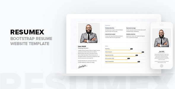 Bootstrap Resume Template Free Resumex Bootstrap Resume Website Template Tfx Fxtheme