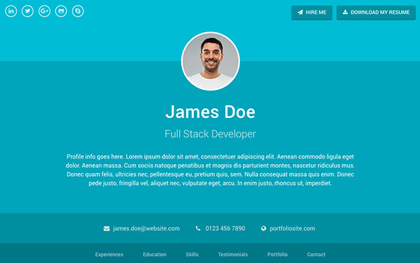 Bootstrap Resume Template Free Sphere Resume Cv Bootstrap 4