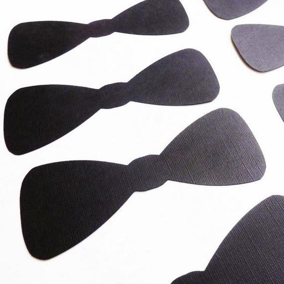 Bow Tie Cut Out 25 Paper Bow Tie Cut Outs Black Textured Cardstock 5
