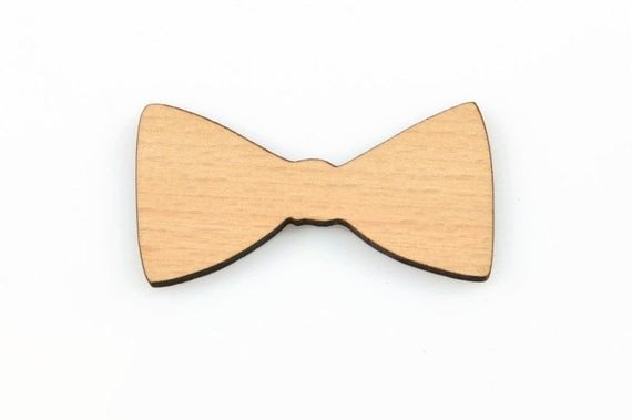 Bow Tie Cut Out Bowtie Wood Cutout Bow Tie Laser Cut Natural Wood Cut Out
