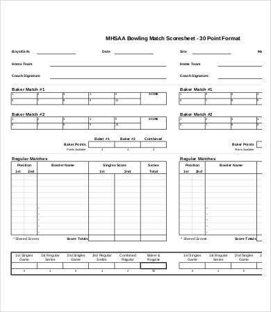 Bowling Score Sheet Excel Bowling Score Sheet Templates 8 Free Word Pdf Excel
