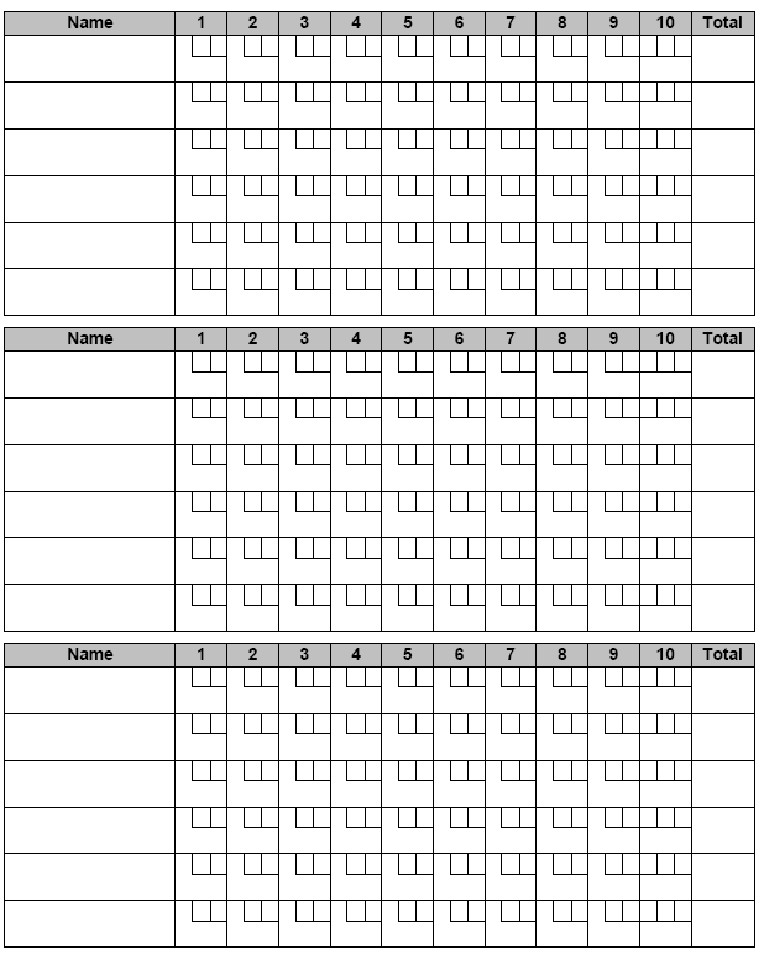 Bowling Score Sheet Excel Download Printable Bowling Score Sheet with Pins