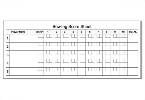 Bowling Score Sheet Excel Sample Bowling Score Sheet 10 Documents In Pdf Psd