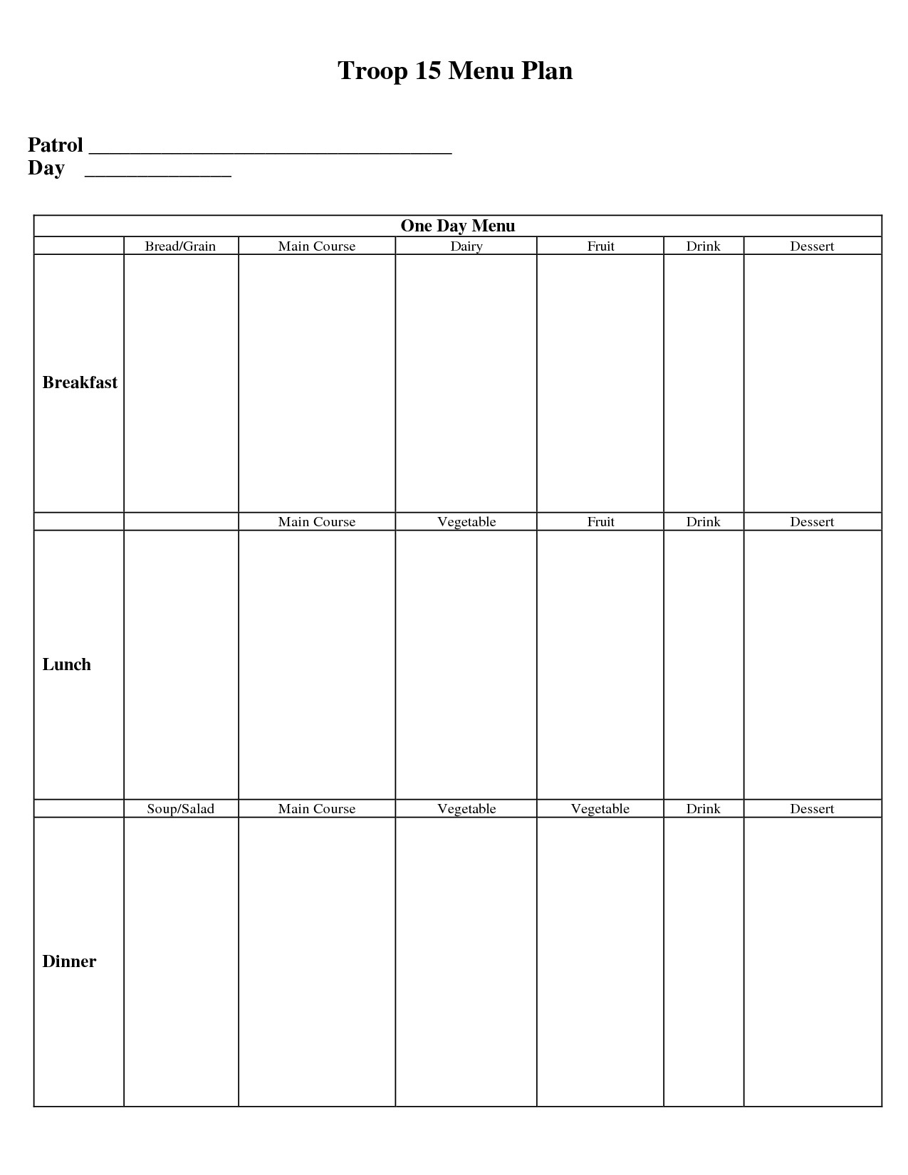 Boy Scout Meal Planning Template 19 Best Of Meal Planning Printable Worksheets