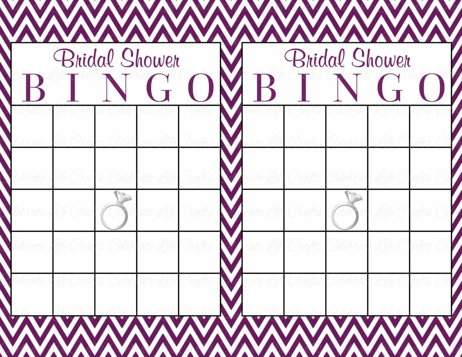Bridal Bingo Free Template Blank 60 Bridal Bingo Cards Blank &amp; 60 Prefilled Cards Printable