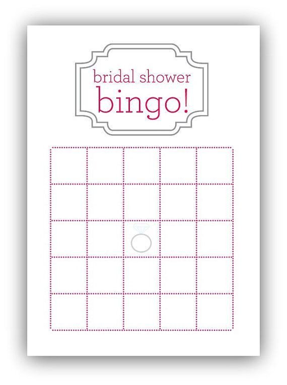 Bridal Bingo Free Template Blank Bridal Shower Bingo Card Template