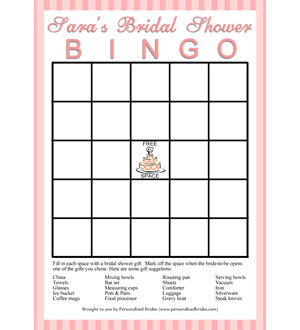 Bridal Bingo Free Template Blank Personalized Printable Bridal Shower Bingo Game Stripes