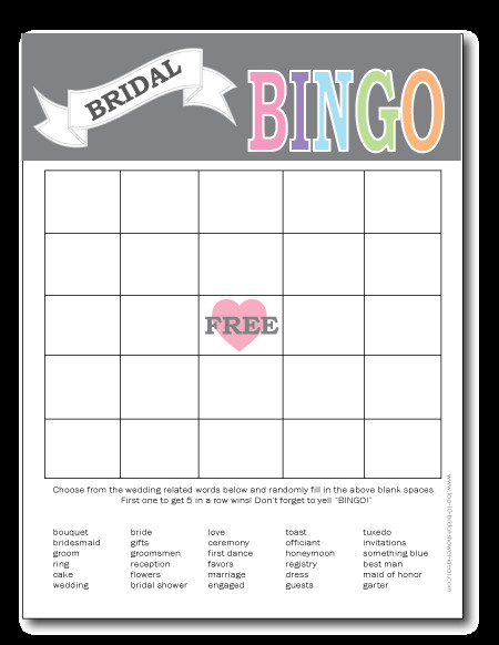 Bridal Bingo Free Template Blank Printable Bridal Shower Bingo Cards Print From Home