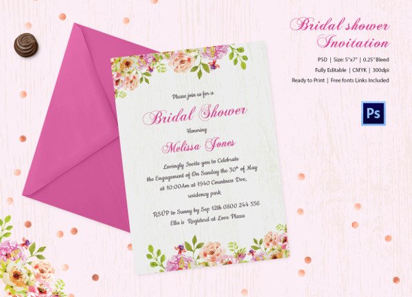 Bridal Shower Card Template 25 Bridal Shower Invitations Templates
