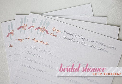 Bridal Shower Card Template Blog Bridal Shower Recipe Cards Template