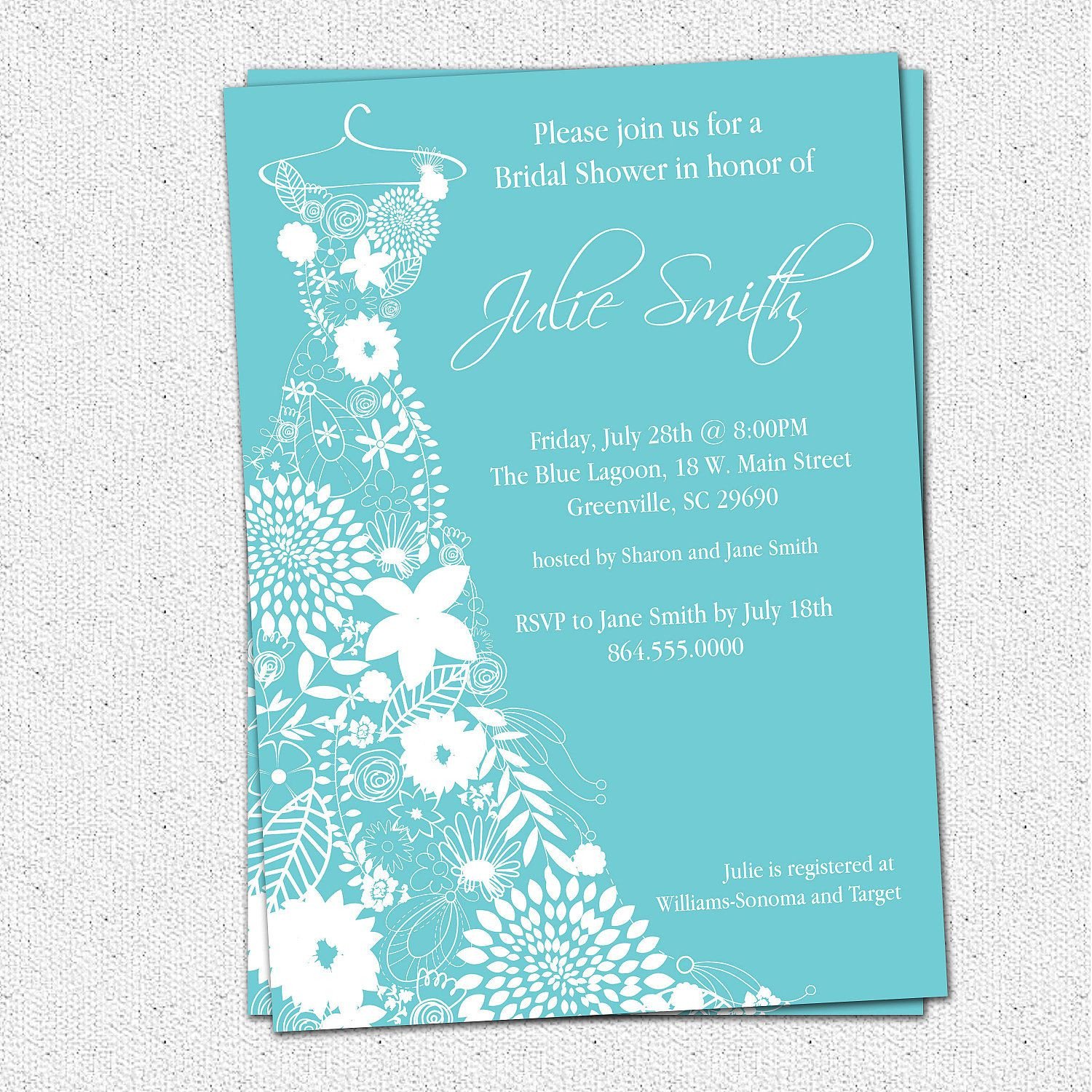Bridal Shower Card Template Bridal Shower Invitation Bridal Shower Invitations