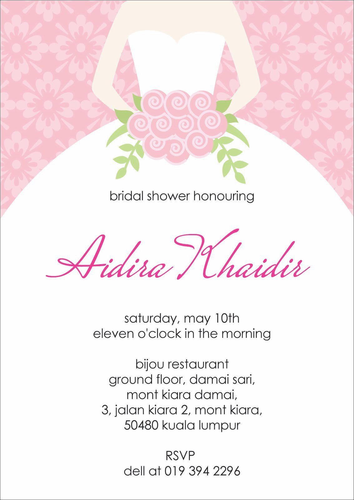 Bridal Shower Card Template Bridal Shower Invitations Bridal Shower Invitation