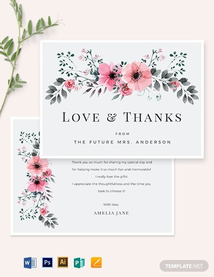 Bridal Shower Card Template Bridal Shower Thank You Card Template Download 324 Cards