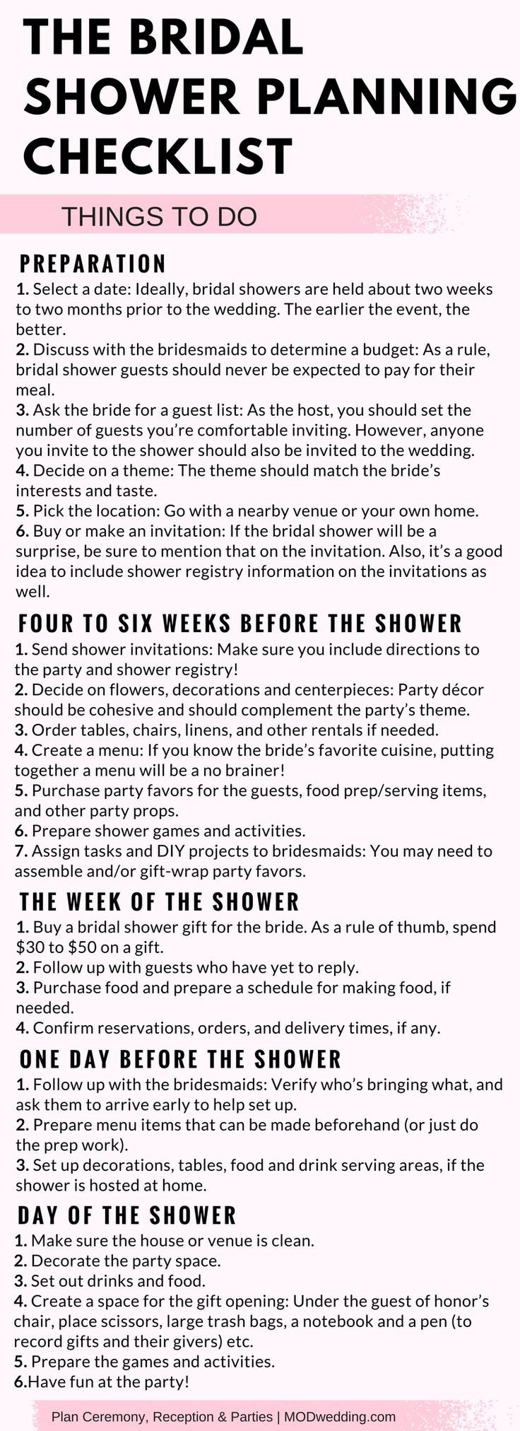 Bridal Shower Checklist Printable Best 25 Bridal Shower Checklist Ideas On Pinterest