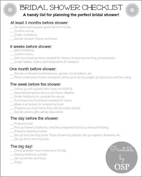 Bridal Shower Checklist Printable Bridal Shower Checklist From Sutton Place