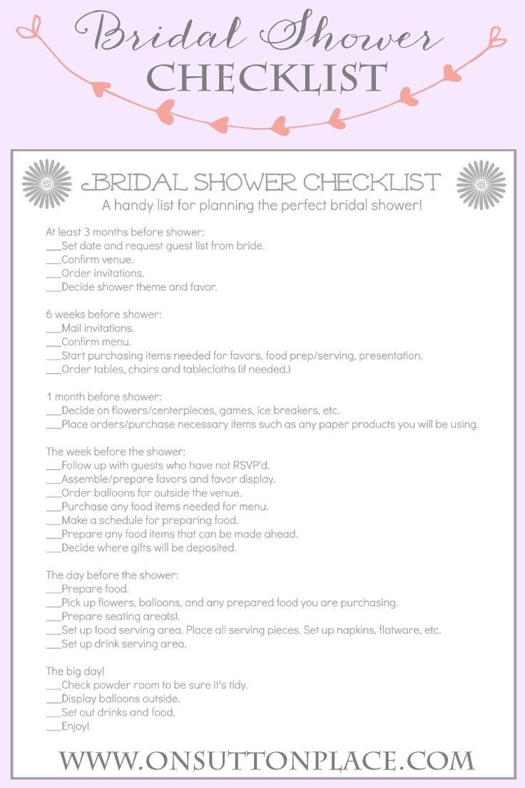 Bridal Shower Checklist Printable Handy Printable Checklist to Help Plan the Perfect Bridal