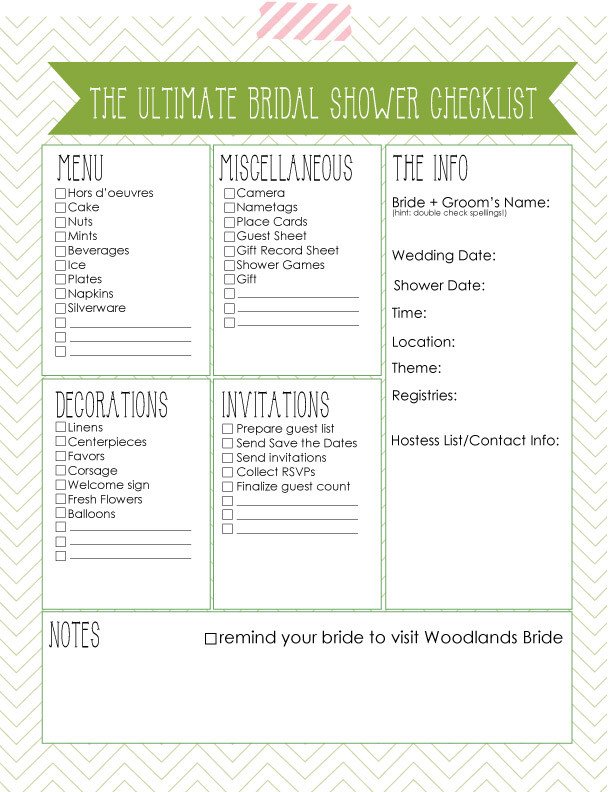 Bridal Shower Checklist Printable Oh E Fine Day Ultimate Wedding Day Emergency Kit