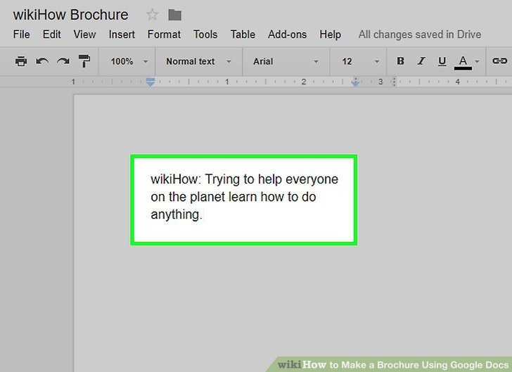 Brochure Templates for Google Docs How to Make A Brochure Using Google Docs Wikihow