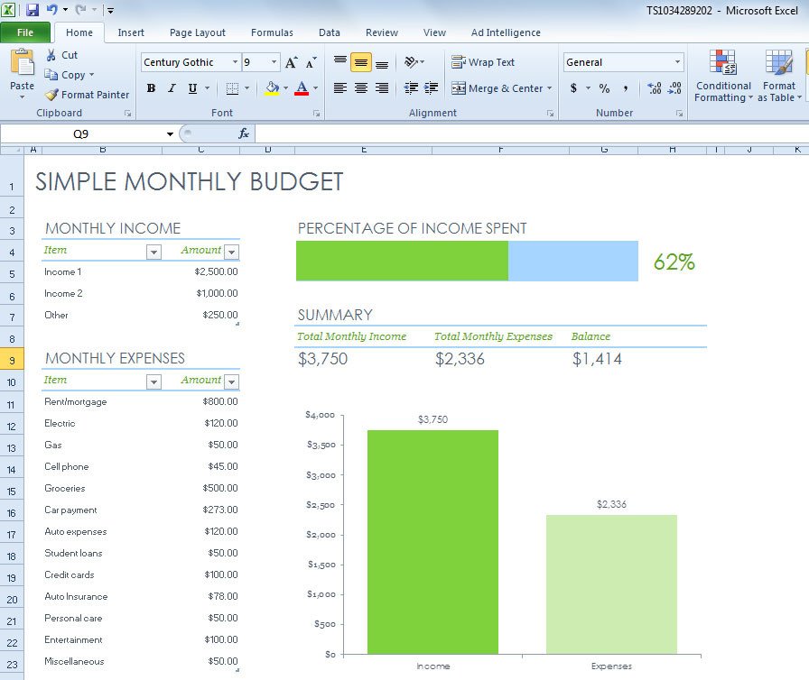 Budget Templates for Excel Simple Monthly Bud Spreadsheet for Excel 2013