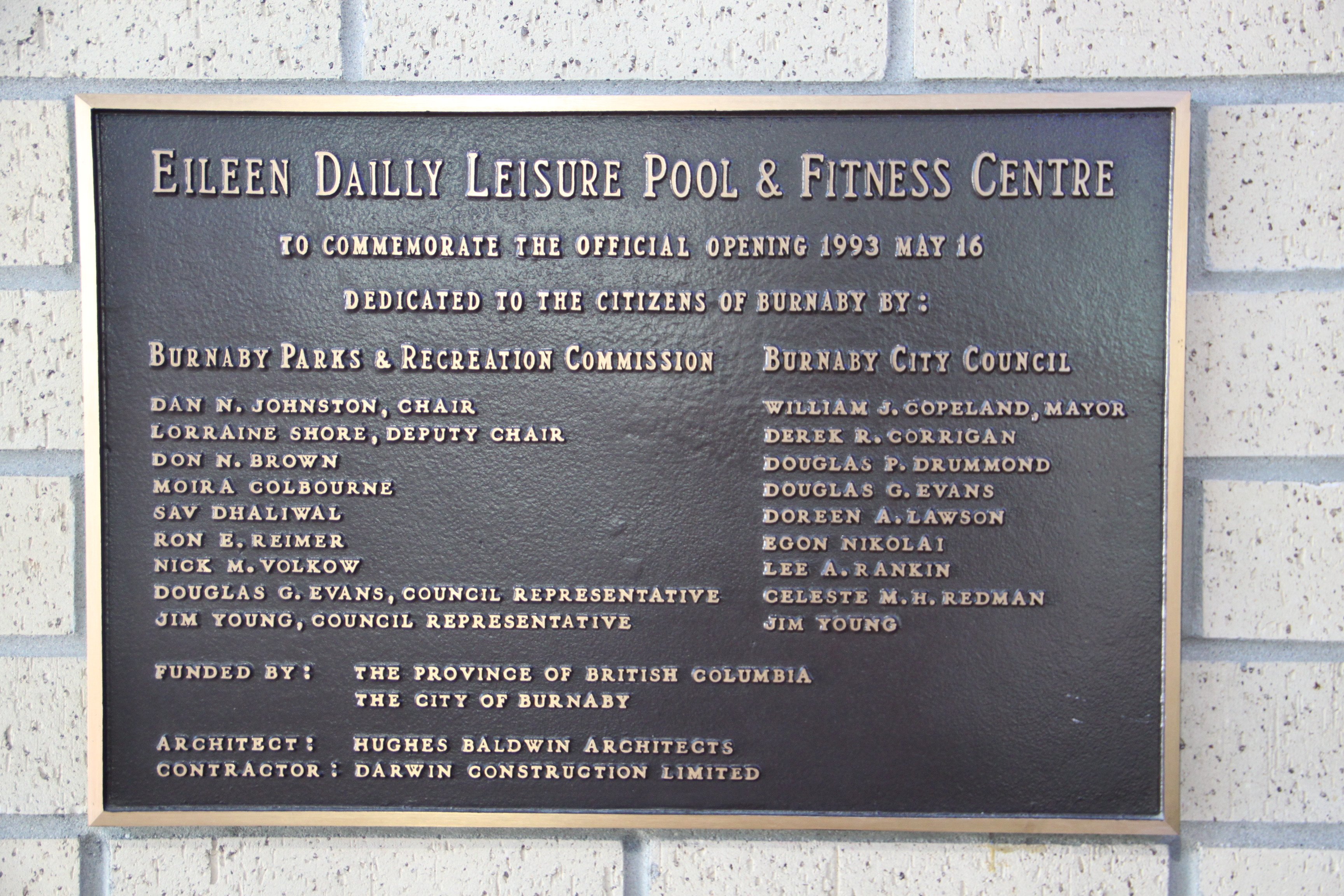 Building Dedication Plaque Wording Samples File Burnaby Eileen Dailly Pool Building Plaque