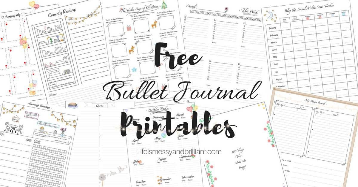Bullet Journal Free Printables Free Bullet Journal Printables