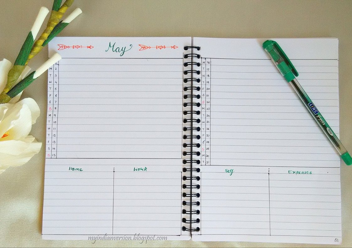 Bullet Journal Layout Templates My Indian Version Bullet Journal – Monthly Layout Ideas