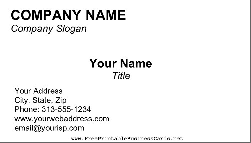 Business Card Blank Template Blank Business Card