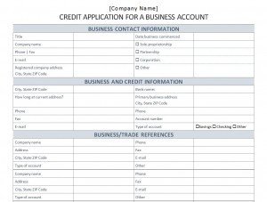 Business Credit Application Template Business Credit Application Template Word Templates