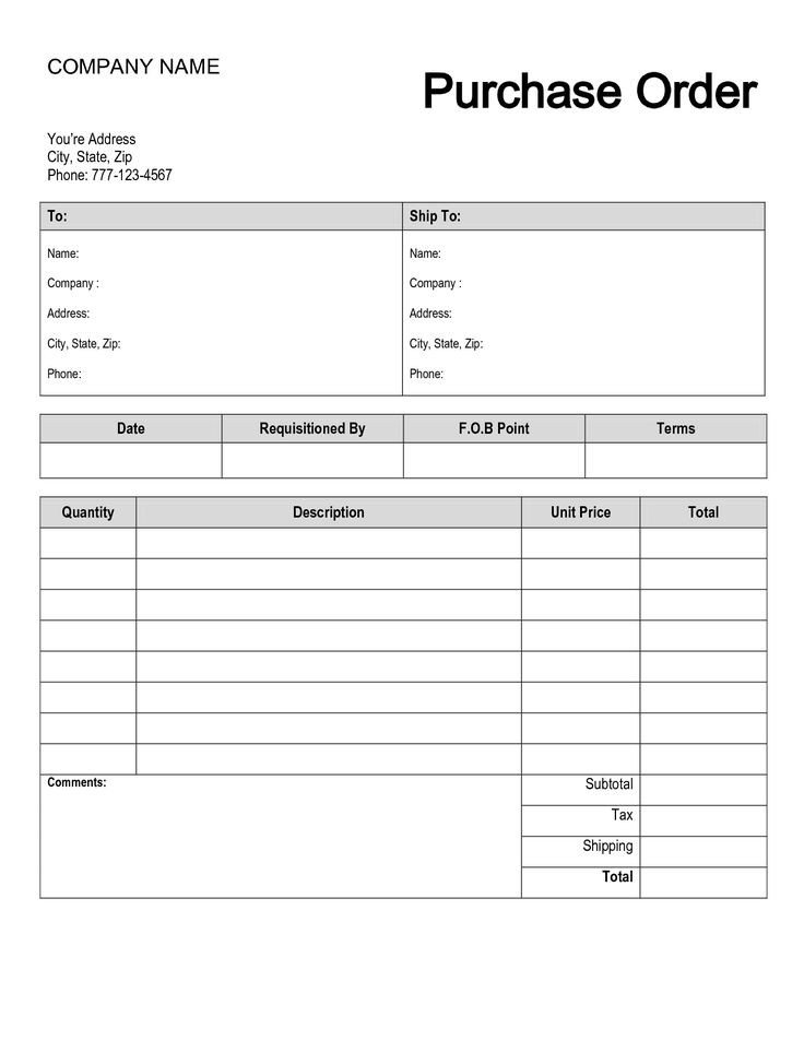 Business forms Templates Free Free Printable Purchase order form Purchase order