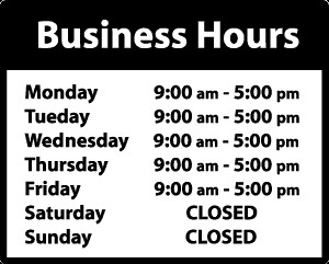 Business Hours Template Microsoft Word Business Hours Az Sign Shop