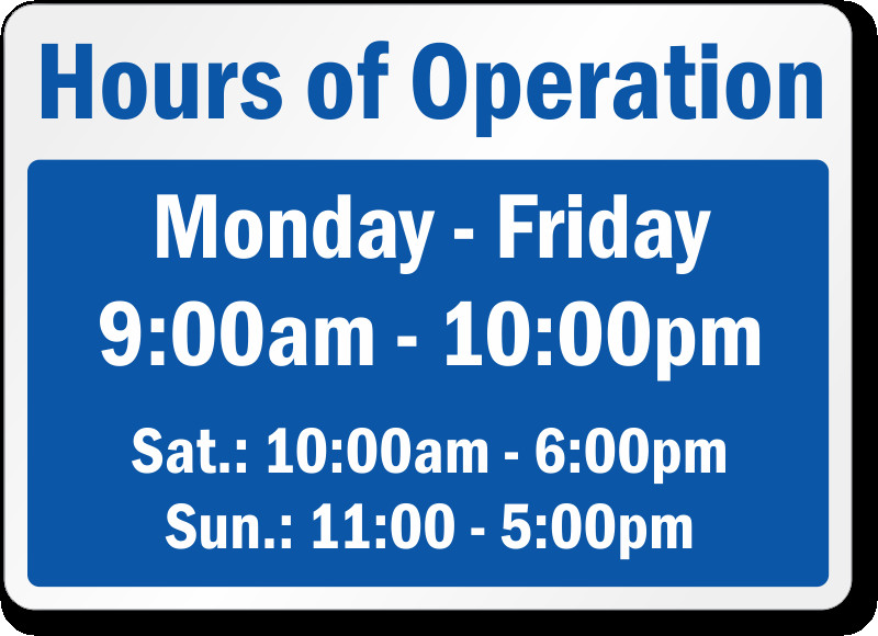 Business Hours Template Microsoft Word Business Hours Signs